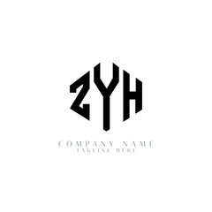 ZYH letter logo design with polygon shape. ZYH polygon logo monogram. ZYH cube logo design. ZYH hexagon vector logo template white and black colors. ZYH monogram, ZYH business and real estate logo. 