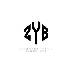 ZYB letter logo design with polygon shape. ZYB polygon logo monogram. ZYB cube logo design. ZYB hexagon vector logo template white and black colors. ZYB monogram, ZYB business and real estate logo. 