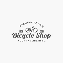 Fototapeta na wymiar Bicycle line art emblem logo vector illustration design