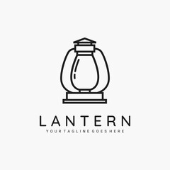 Lantern line art minimalist logo vector illustration design