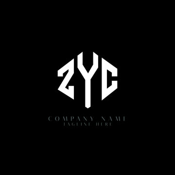 ZYC letter logo design with polygon shape. ZYC polygon logo monogram. ZYC cube logo design. ZYC hexagon vector logo template white and black colors. ZYC monogram, ZYC business and real estate logo. 