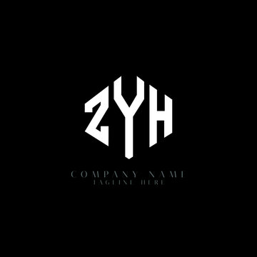 ZYH letter logo design with polygon shape. ZYH polygon logo monogram. ZYH cube logo design. ZYH hexagon vector logo template white and black colors. ZYH monogram, ZYH business and real estate logo. 