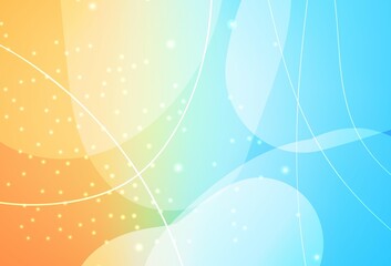 Light Blue, Red vector Circles, lines with colorful gradient on abstract background.