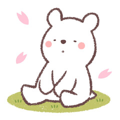 昼寝をする子供シロクマ