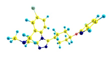 Balovaptan molecular structure isolated on white