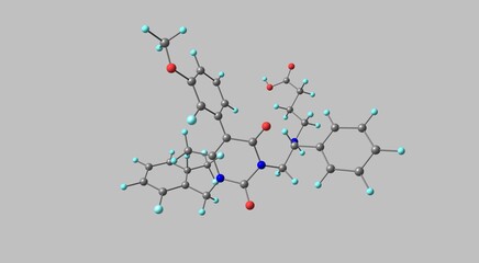 Elagolix molecular structure isolated on grey