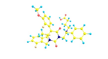 Elagolix molecular structure isolated on white