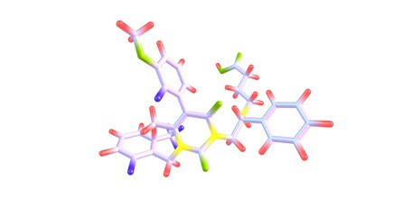 Elagolix molecular structure isolated on white