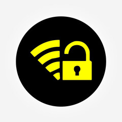 Wifi locked sign. Password Wi-fi symbol. Wireless Network icon.