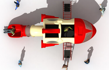 NAVE ESPACIAL, JUEGOS PARA NIÑOS - RENDER © Gabo