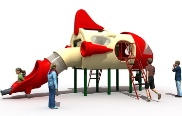 NAVE ESPACIAL, JUEGOS PARA NIÑOS - RENDER © Gabo