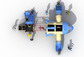 NAVE ESPACIAL, JUEGOS PARA NIÑOS - RENDER © Gabo