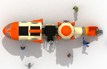 NAVE ESPACIAL, JUEGOS PARA NIÑOS - RENDER © Gabo