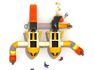 NAVE ESPACIAL, JUEGOS PARA NIÑOS - RENDER © Gabo
