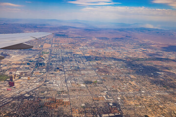 Aerial view of the famous strip and cityscape