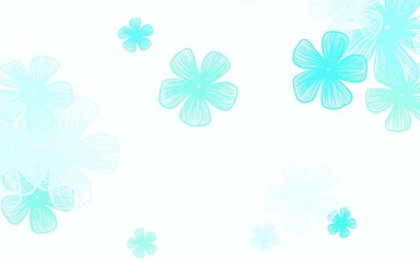 Light Green vector natural pattern with flowers.