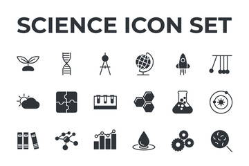 science set icon, isolated science set sign icon, vector illustration