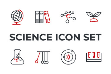 science set icon, isolated science set sign icon, vector illustration
