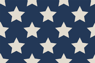 Stars Seamless vector pattern isolated on navy blue background. Flat star pattern design illustration eps10.