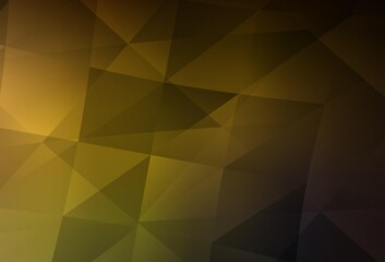Dark Green, Yellow vector polygonal pattern.