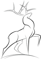 deer line art