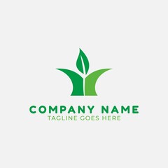 Green leaf nature logo icon vector template.