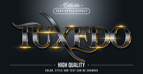 Editable text style effect - Tuxedo text style theme.