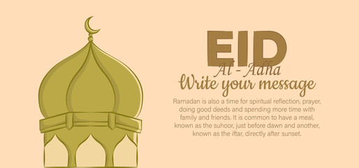 Eid Al Adha Celebration of Muslim holiday the sacrifice a camel, sheep and goat. Can used for landing page, template, ui, web, mobile app, poster, banner, flyer, background.