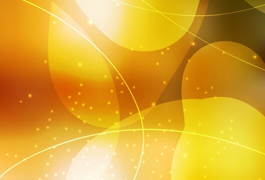 Light Orange vector Illustration with set of shining colorful abstract circles, lines.