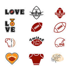 American football. simple design editable. Design template vector