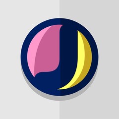 Letter font icon and logo template. New design and elegant typographic concept. Multy Colour. File EPS.
