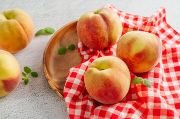 Summer fruit, Fresh organic peaches