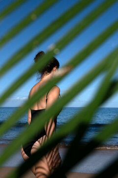 Woman on the beach. Beautiful joyful woman enjoying tropical beach and caribbean summer vacation.