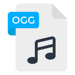 Music note on paper denoting concept of ogg file 