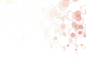 Light Green, Red vector template with crystals, circles, squares.