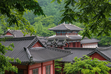 Korean traditional beautiful buildings