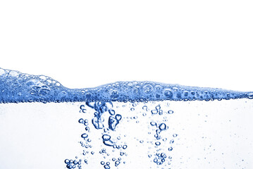 Background of Water wave isolated on white background with air bubble
