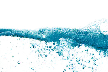 Background of Water wave isolated on white background with air bubble