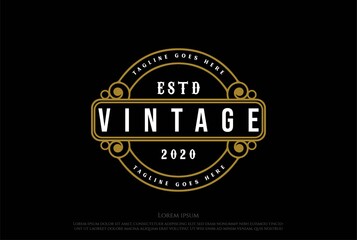 Vintage Retro Badge Emblem Label Sticker Stamp Seal Logo Design Vector