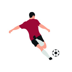 Fototapeta na wymiar Illustration vector graphic of a man kicking the ball. Perfect for website, presentation, or anything about football.