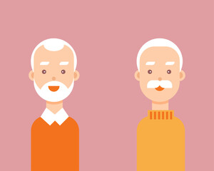 Avatar of old man. Cartoon vector style for your design