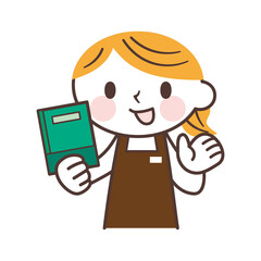 Female bookstore clerk 本屋の店員の女性