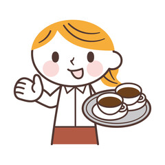 A woman working at a cafe カフェの店員の女性