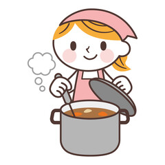 Female cook 給食調理員の女性