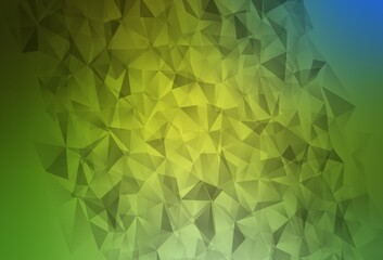 Fototapeta na wymiar Light Green, Yellow vector polygonal template.