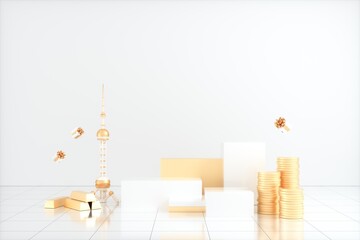 3D rendered financial concept scene graph