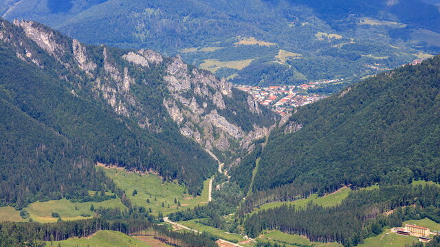 View of a rocky mountain pass. Vratna dolina, Tiesnavy, Mala Fatra
