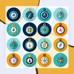 Compass Icon Flat vector design illustration