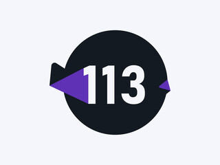 Number 113 logo icon design vector image