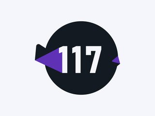 Number 117 logo icon design vector image